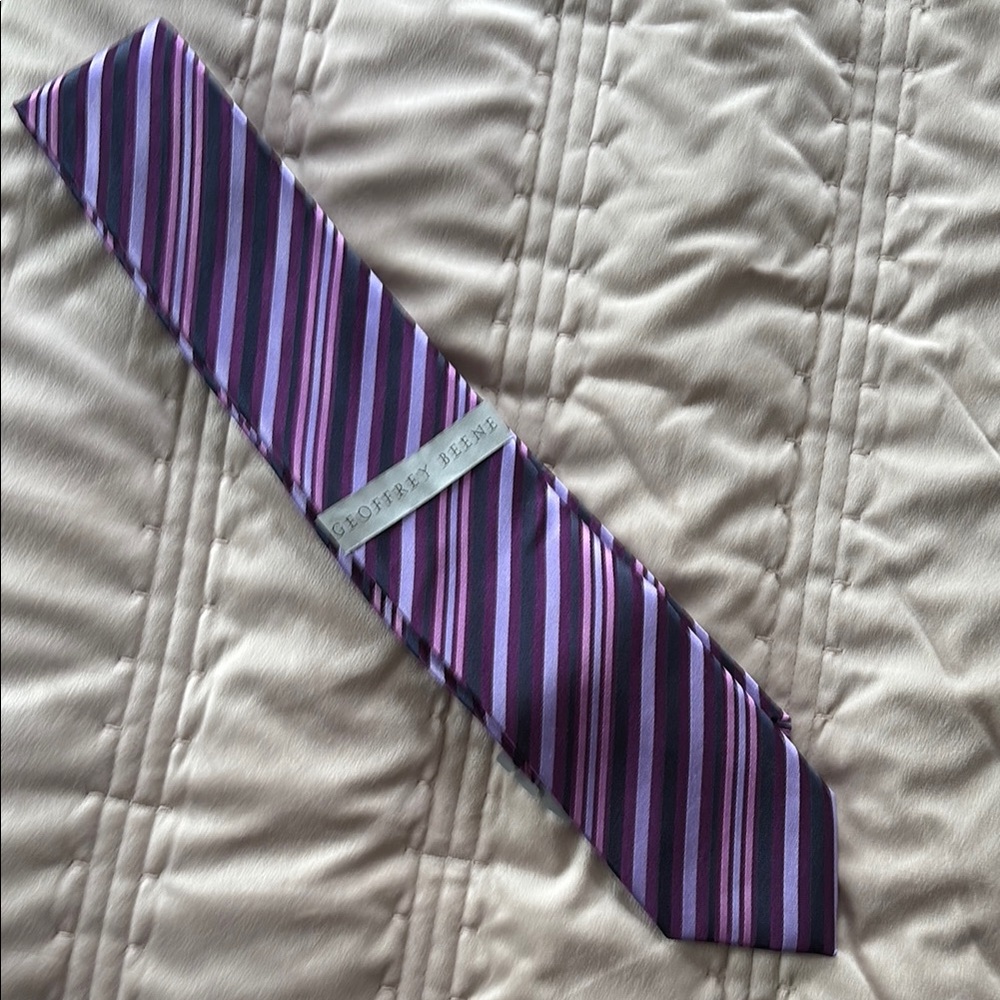 Geoffrey Beene Purple Striped Men's Tie